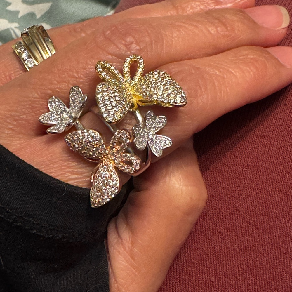 Sterling silver stamped 925 Butterfly ring🦋